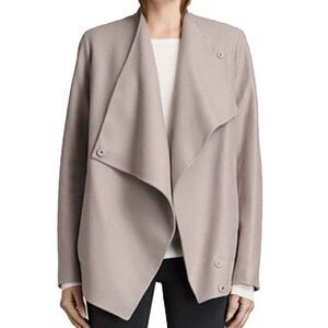 AllSaints Lora Tan Wool Jacket - Size 10 (US)